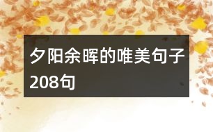 夕陽余暉的唯美句子208句