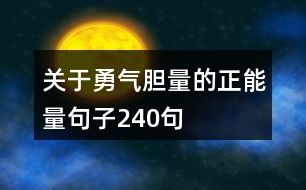 關(guān)于勇氣膽量的正能量句子240句