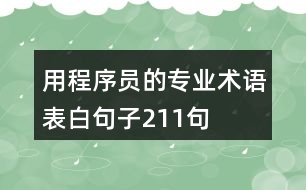 用程序員的專業(yè)術(shù)語(yǔ)表白句子211句