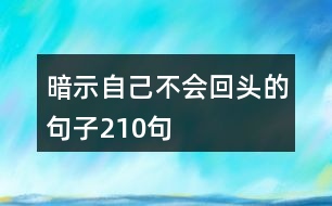 暗示自己不會(huì)回頭的句子210句