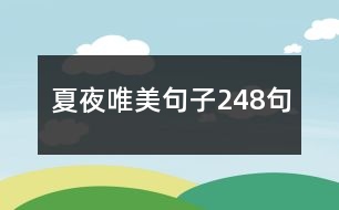 夏夜唯美句子248句