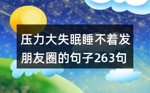 壓力大失眠睡不著發(fā)朋友圈的句子263句