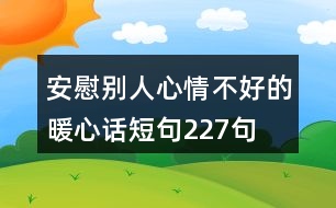 安慰別人心情不好的暖心話短句227句