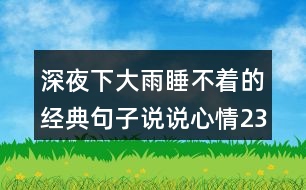 深夜下大雨睡不著的經(jīng)典句子說(shuō)說(shuō)心情239句