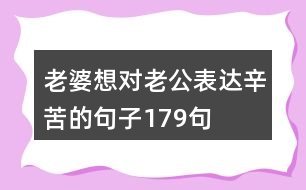 老婆想對老公表達辛苦的句子179句