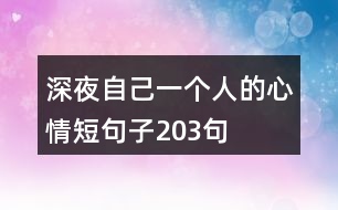 深夜自己一個(gè)人的心情短句子203句