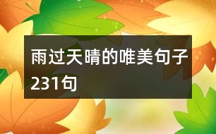 雨過天晴的唯美句子231句