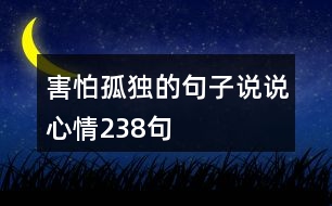 害怕孤獨(dú)的句子說(shuō)說(shuō)心情238句