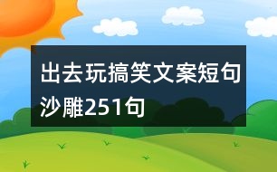 出去玩搞笑文案短句沙雕251句