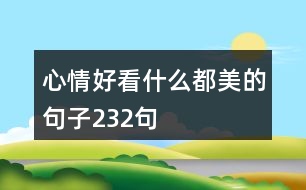 心情好看什么都美的句子232句