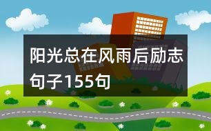 陽光總在風(fēng)雨后勵(lì)志句子155句