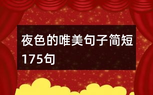 夜色的唯美句子簡(jiǎn)短175句