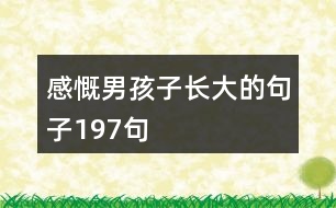 感慨男孩子長大的句子197句