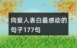 向愛人表白最感動的句子177句