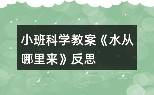 小班科學教案《水從哪里來》反思