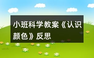 小班科學教案《認識顏色》反思