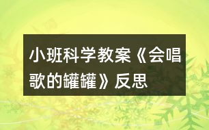 小班科學(xué)教案《會(huì)唱歌的罐罐》反思