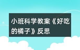 小班科學(xué)教案《好吃的橘子》反思