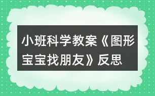 小班科學教案《圖形寶寶找朋友》反思