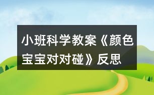 小班科學(xué)教案《顏色寶寶對對碰》反思