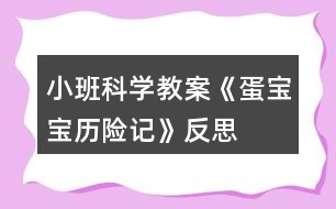 小班科學(xué)教案《蛋寶寶歷險(xiǎn)記》反思