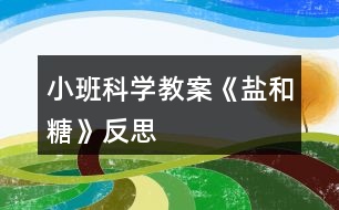 小班科學(xué)教案《鹽和糖》反思