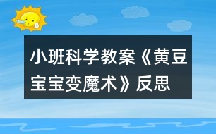 小班科學教案《黃豆寶寶變魔術(shù)》反思