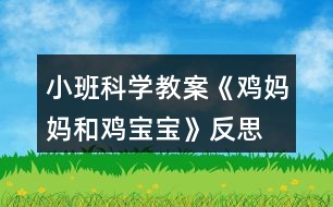 小班科學教案《雞媽媽和雞寶寶》反思