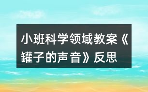 小班科學(xué)領(lǐng)域教案《罐子的聲音》反思