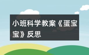 小班科學教案《蛋寶寶》反思