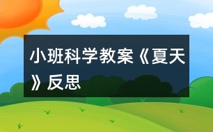 小班科學(xué)教案《夏天》反思