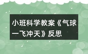 小班科學教案《氣球一飛沖天》反思