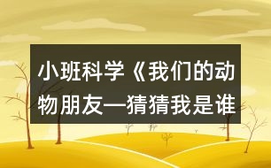 小班科學(xué)《我們的動物朋友―猜猜我是誰》反思