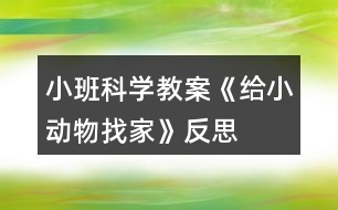 小班科學(xué)教案《給小動物找家》反思