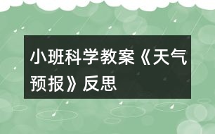 小班科學(xué)教案《天氣預(yù)報》反思