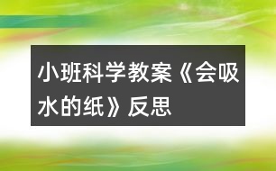 小班科學(xué)教案《會(huì)吸水的紙》反思