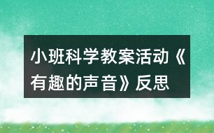 小班科學(xué)教案活動(dòng)《有趣的聲音》反思