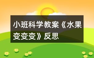 小班科學(xué)教案《水果變變變》反思