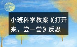 小班科學(xué)教案《打開來，嘗一嘗》反思