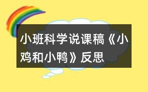 小班科學(xué)說(shuō)課稿《小雞和小鴨》反思