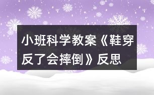 小班科學教案《鞋穿反了會摔倒》反思