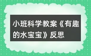 小班科學(xué)教案《有趣的水寶寶》反思