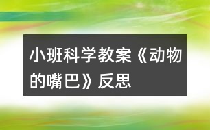 小班科學教案《動物的嘴巴》反思