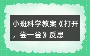 小班科學(xué)教案《打開(kāi)，嘗一嘗》反思