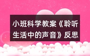 小班科學教案《聆聽生活中的聲音》反思