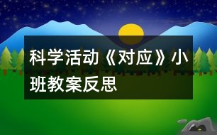 科學活動《對應》小班教案反思