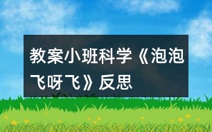 教案小班科學(xué)《泡泡飛呀飛》反思