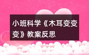 小班科學《木耳變變變》教案反思