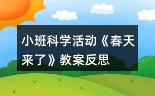 小班科學活動《春天來了》教案反思