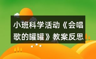 小班科學(xué)活動(dòng)《會(huì)唱歌的罐罐》教案反思